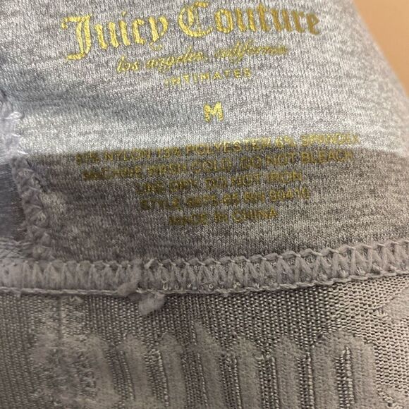 Juicy Couture Women's Gray Heather Spell Out Non-Wire Stretch Brallette Medium - Picture 9 of 9